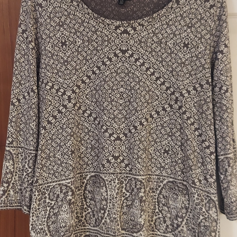 Lucky Brand Black and White Patterned Blouse